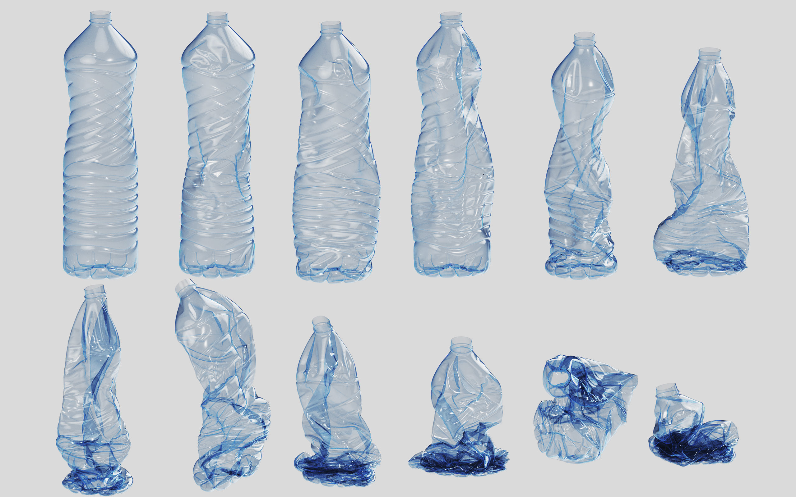 Crushed Plastic Bottle v5 3D model_4