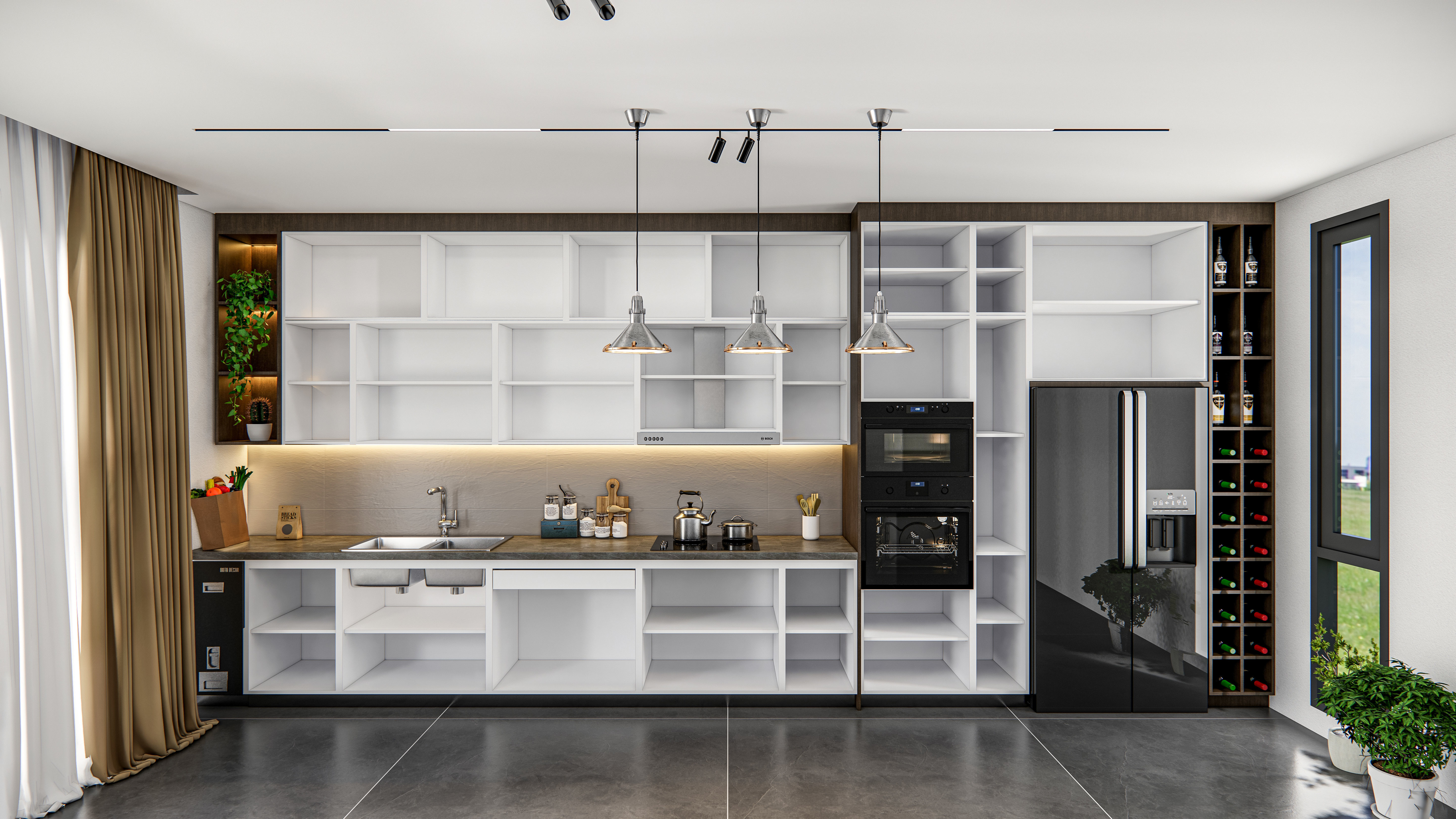 Kitchen fully parametric  Resizable manufacturable 005 3D model_15