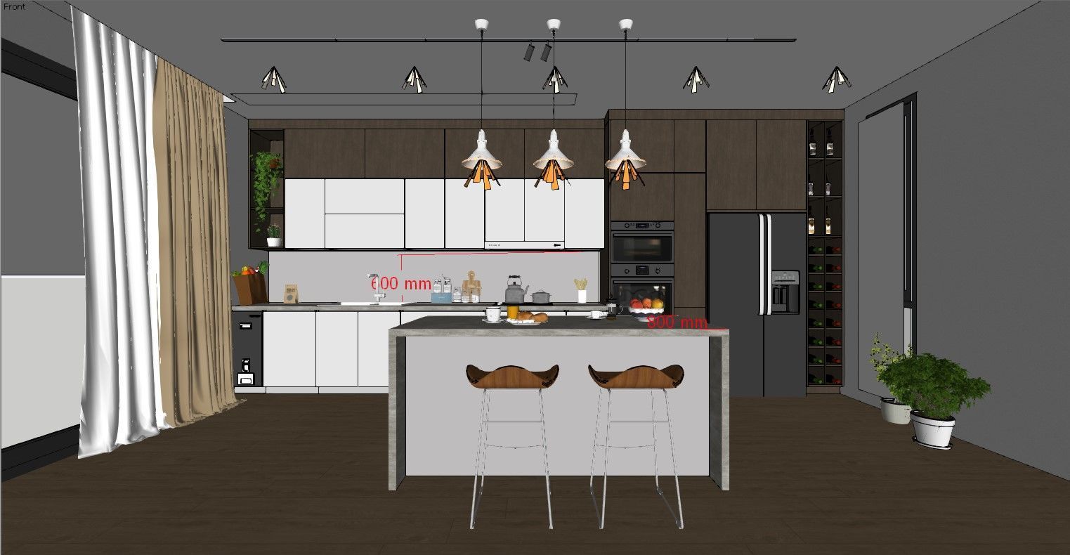 Kitchen fully parametric  Resizable manufacturable 005 3D model_22