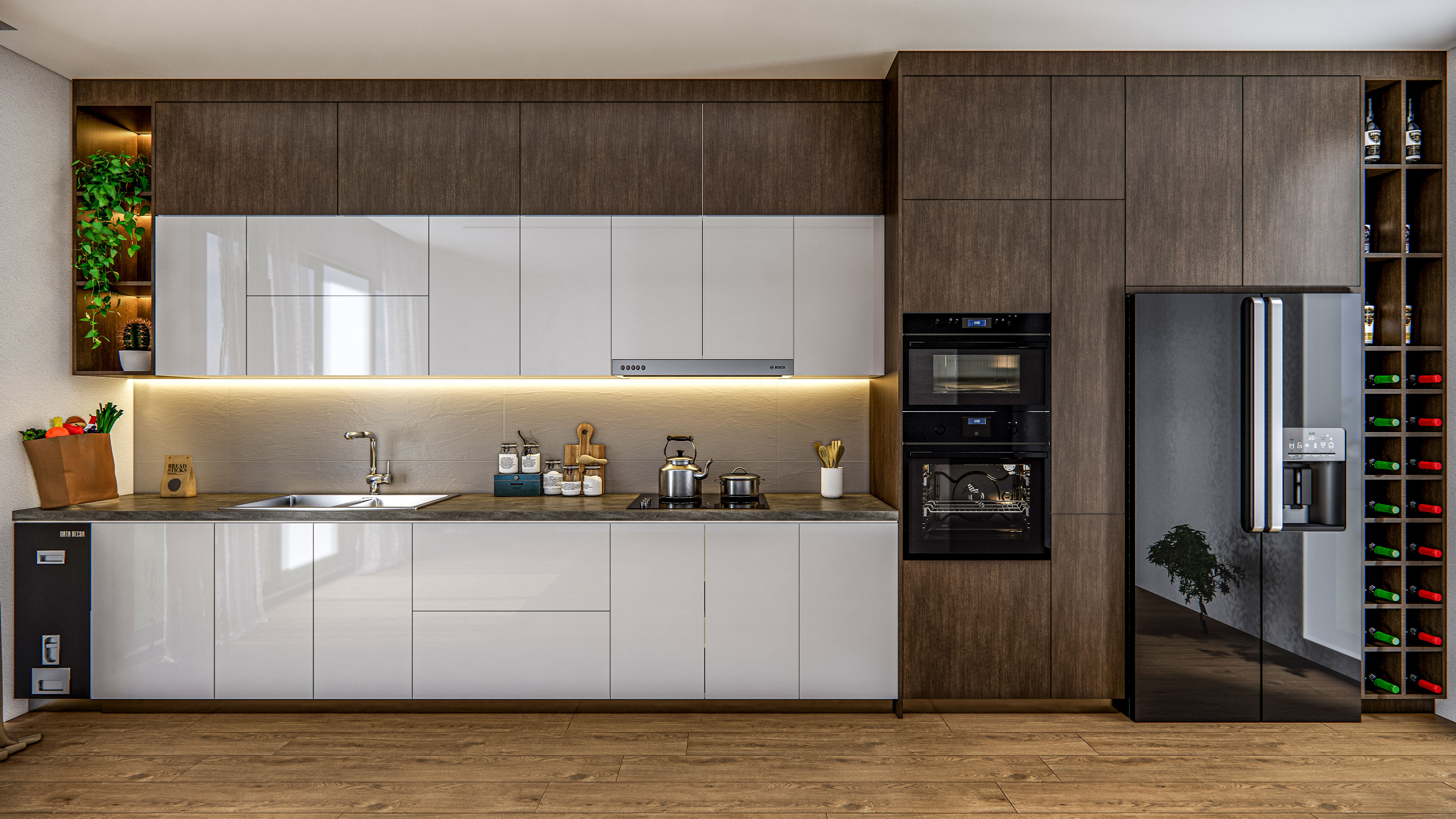 Kitchen fully parametric  Resizable manufacturable 005 3D model_6