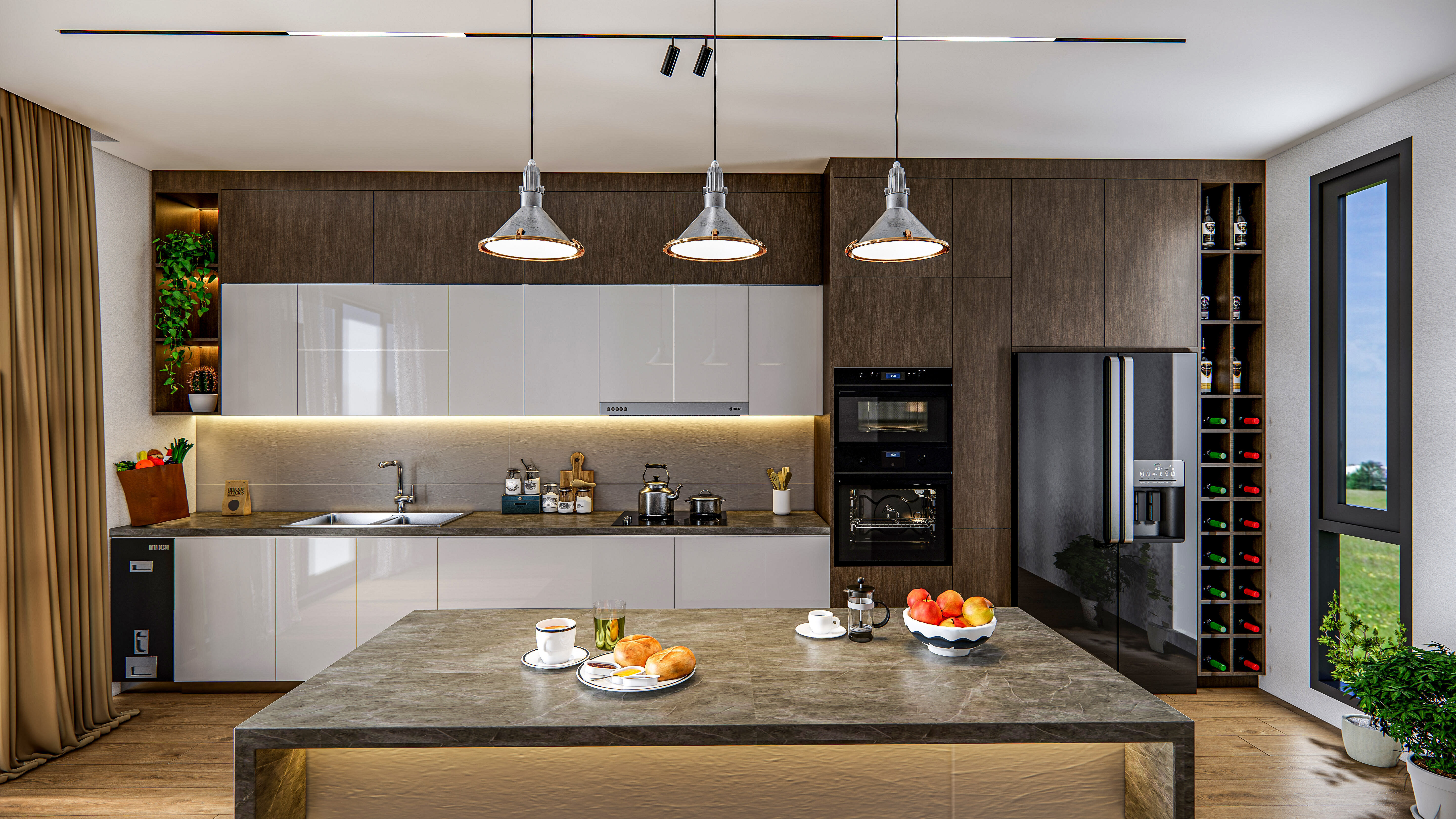 Kitchen fully parametric  Resizable manufacturable 005 3D model_10