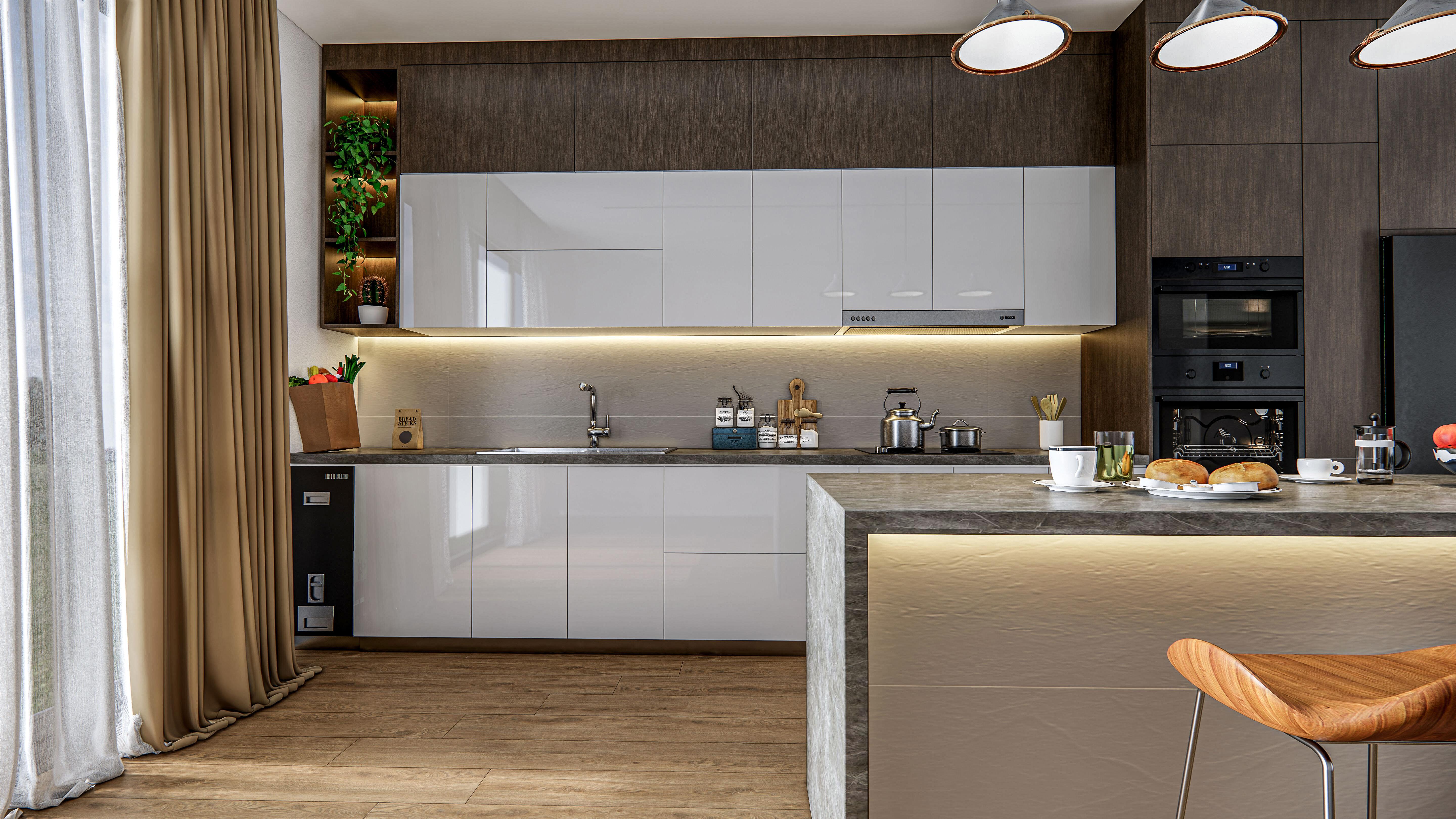 Kitchen fully parametric  Resizable manufacturable 005 3D model_3