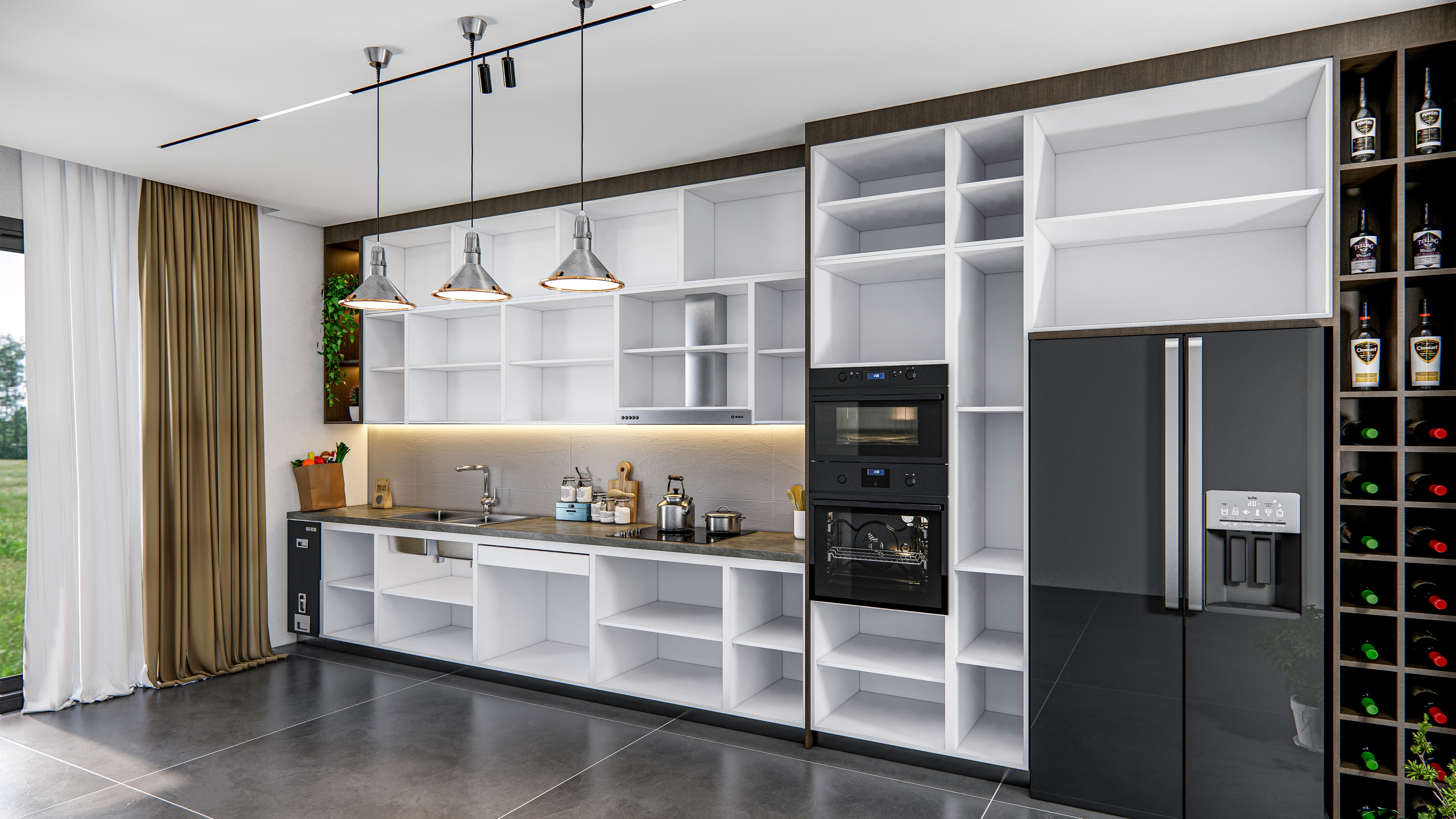 Kitchen fully parametric  Resizable manufacturable 005 3D model_16