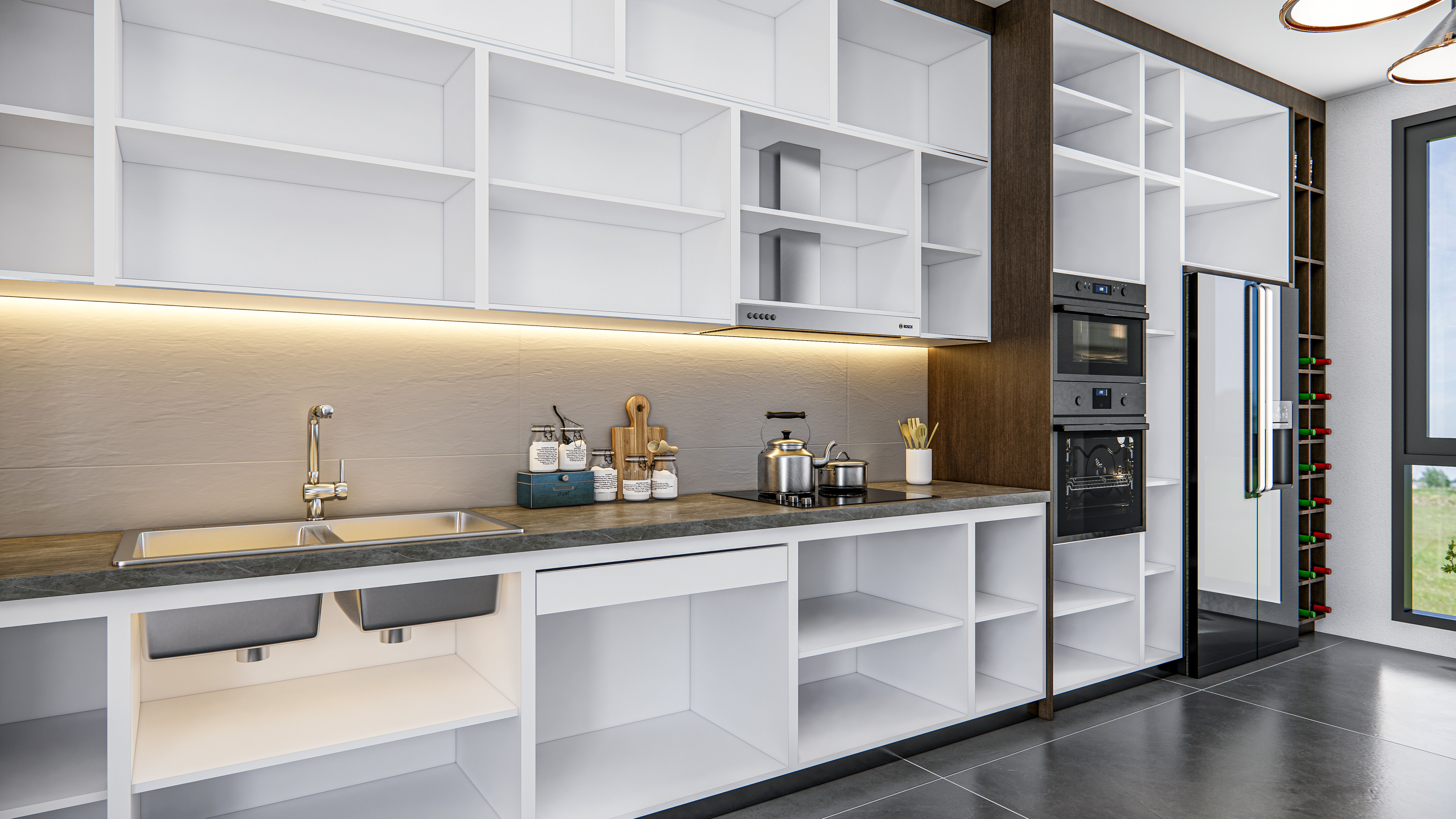 Kitchen fully parametric  Resizable manufacturable 005 3D model_18