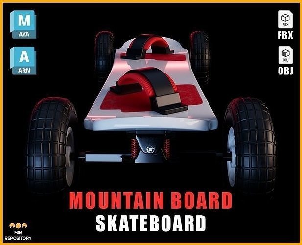 Mountainboard Skateboard 3D model
