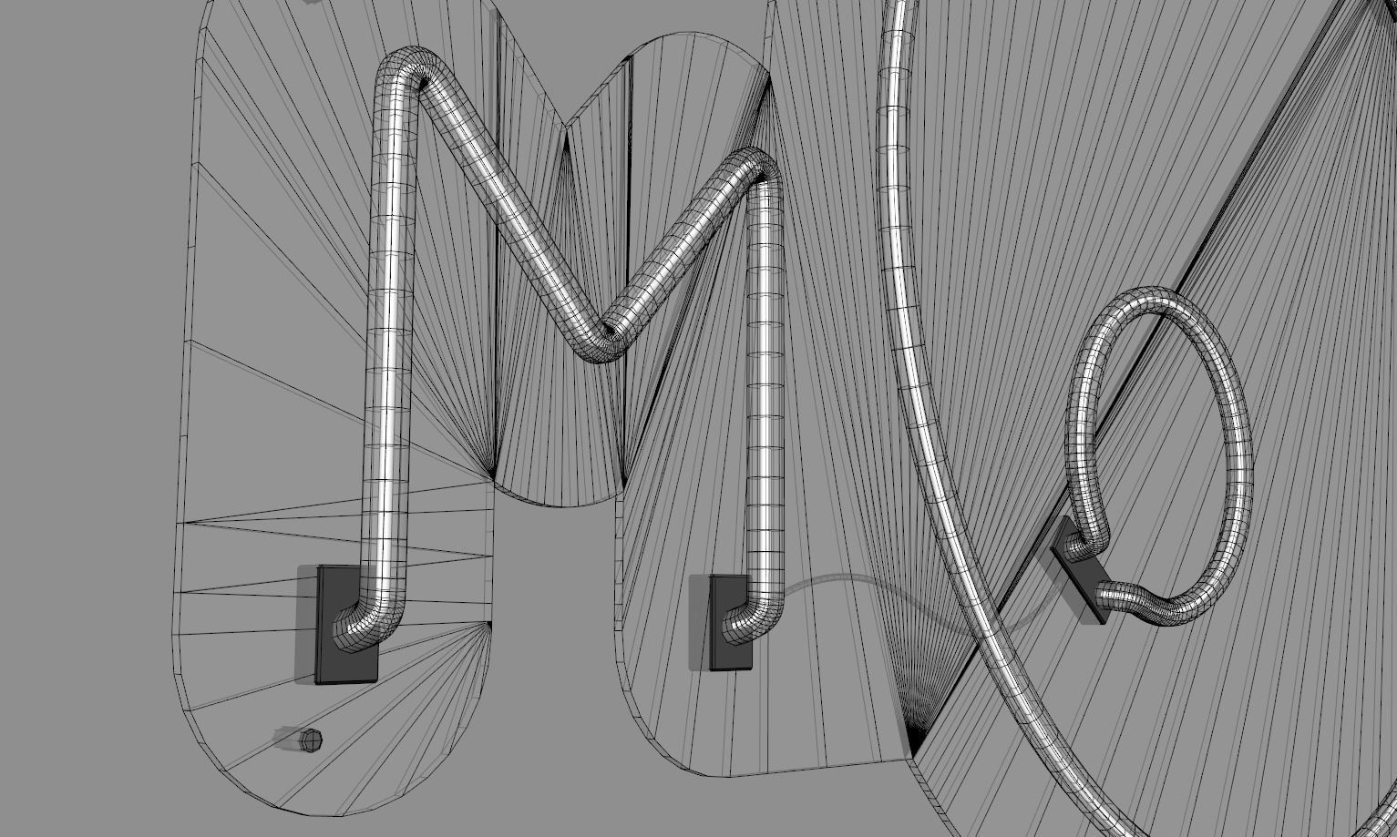 Moon - Neon Sign 3D model_7