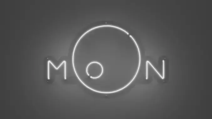 Moon - Neon Sign 3D model