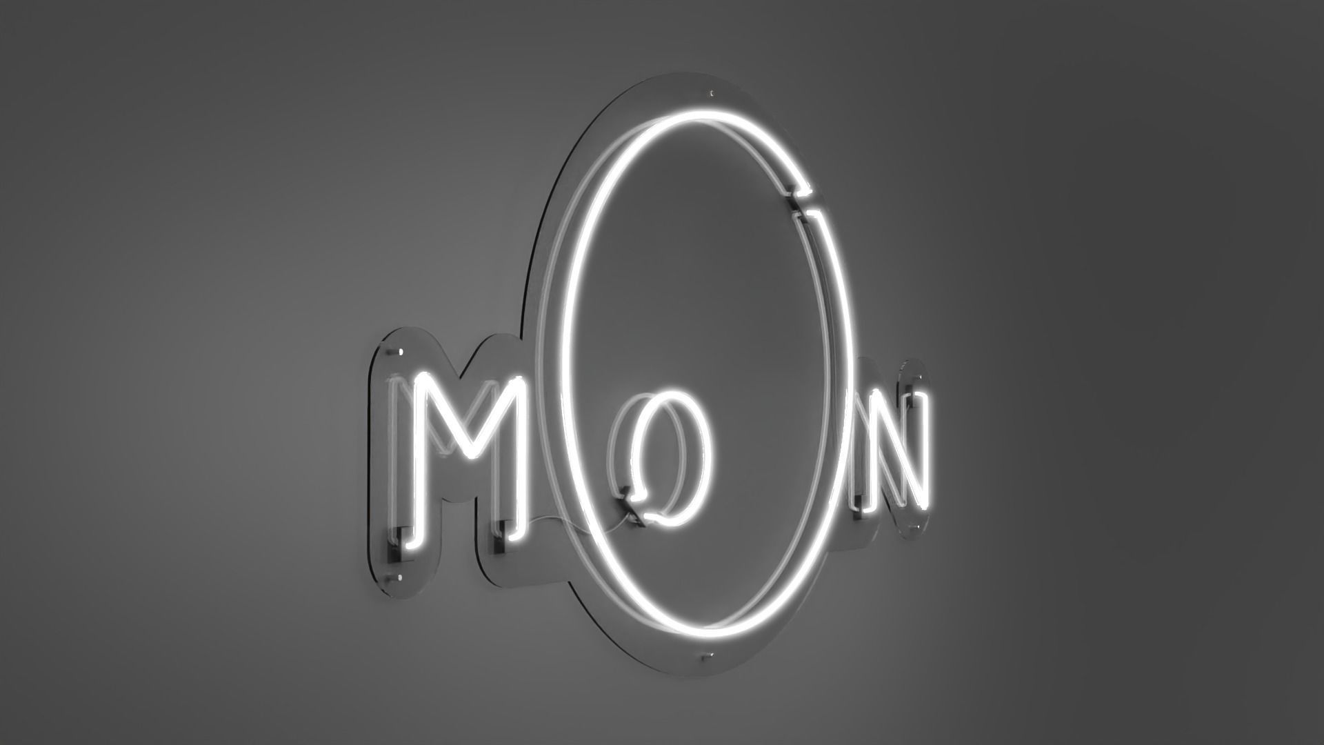Moon - Neon Sign 3D model_4