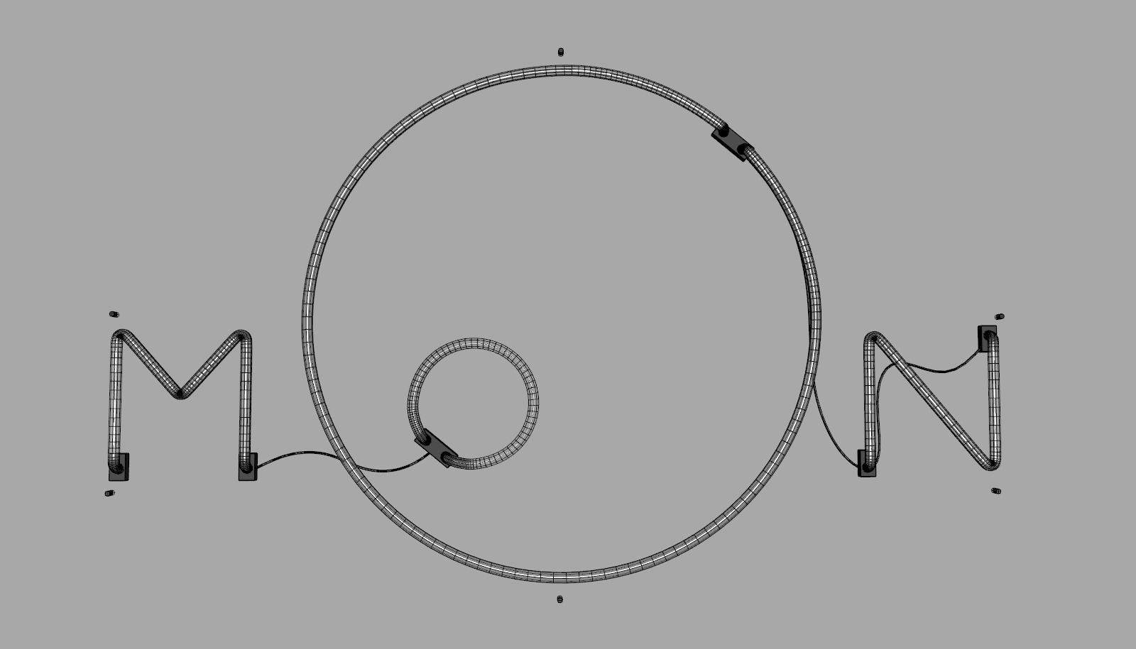 Moon - Neon Sign 3D model_6