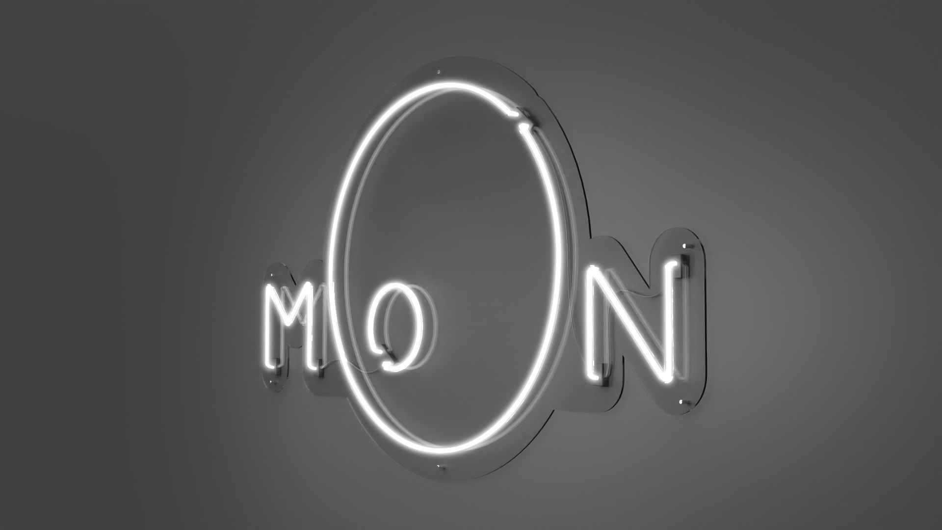 Moon - Neon Sign 3D model_3