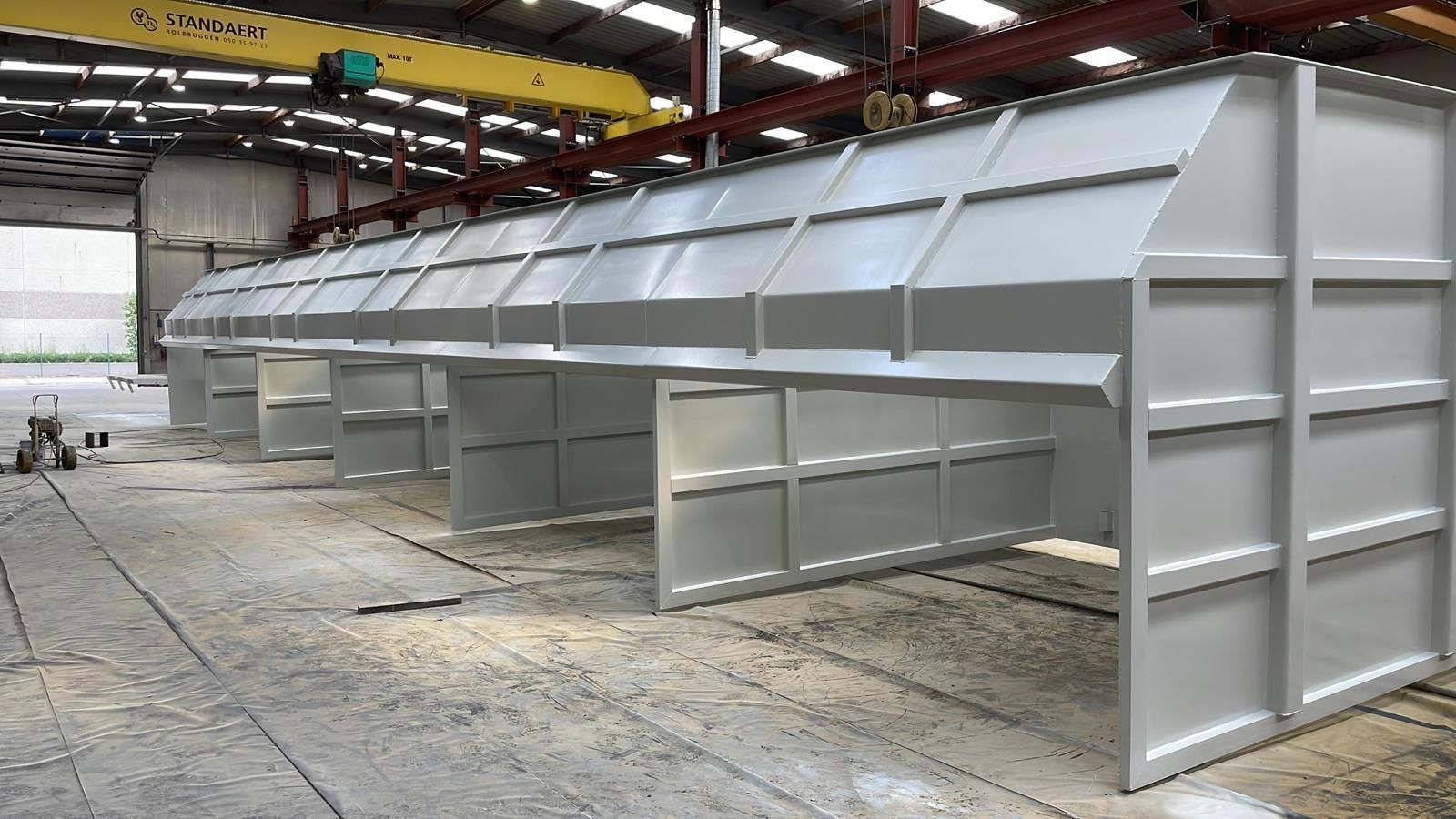 Bunkers with chutes for concrete batching plant 3D model_13