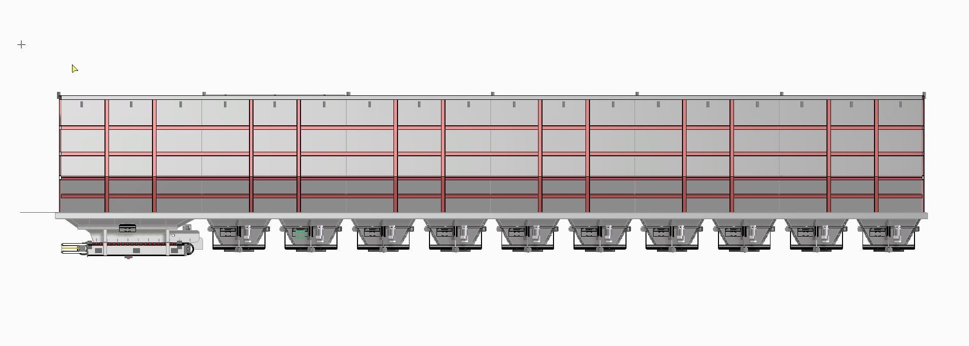 Bunkers with chutes for concrete batching plant 3D model_4