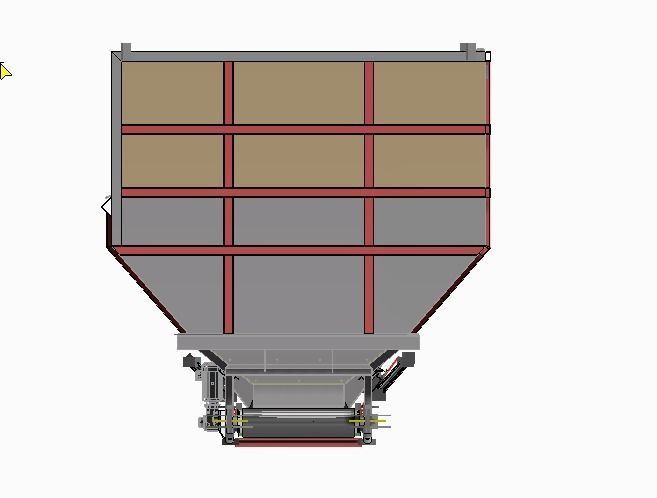 Bunkers with chutes for concrete batching plant 3D model_3