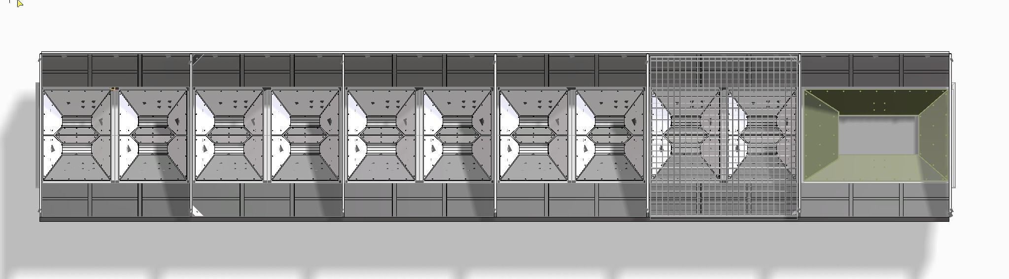 Bunkers with chutes for concrete batching plant 3D model_7