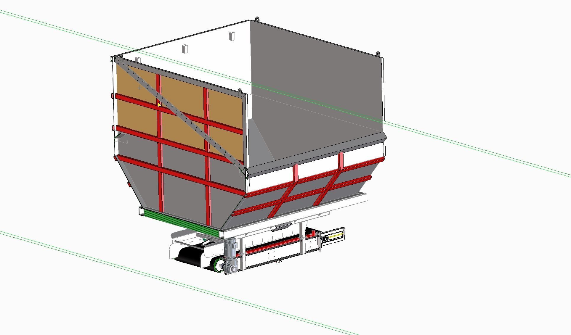 Bunkers with chutes for concrete batching plant 3D model_6