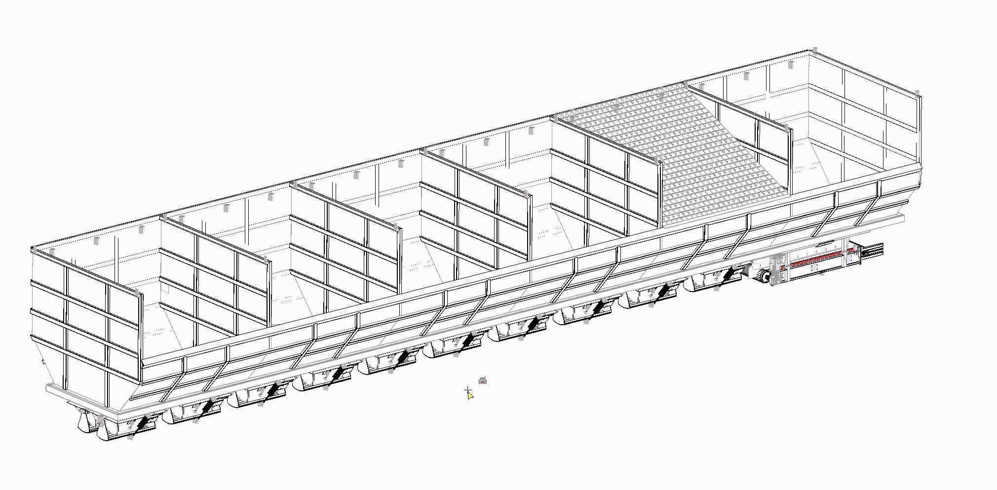 Bunkers with chutes for concrete batching plant 3D model_9