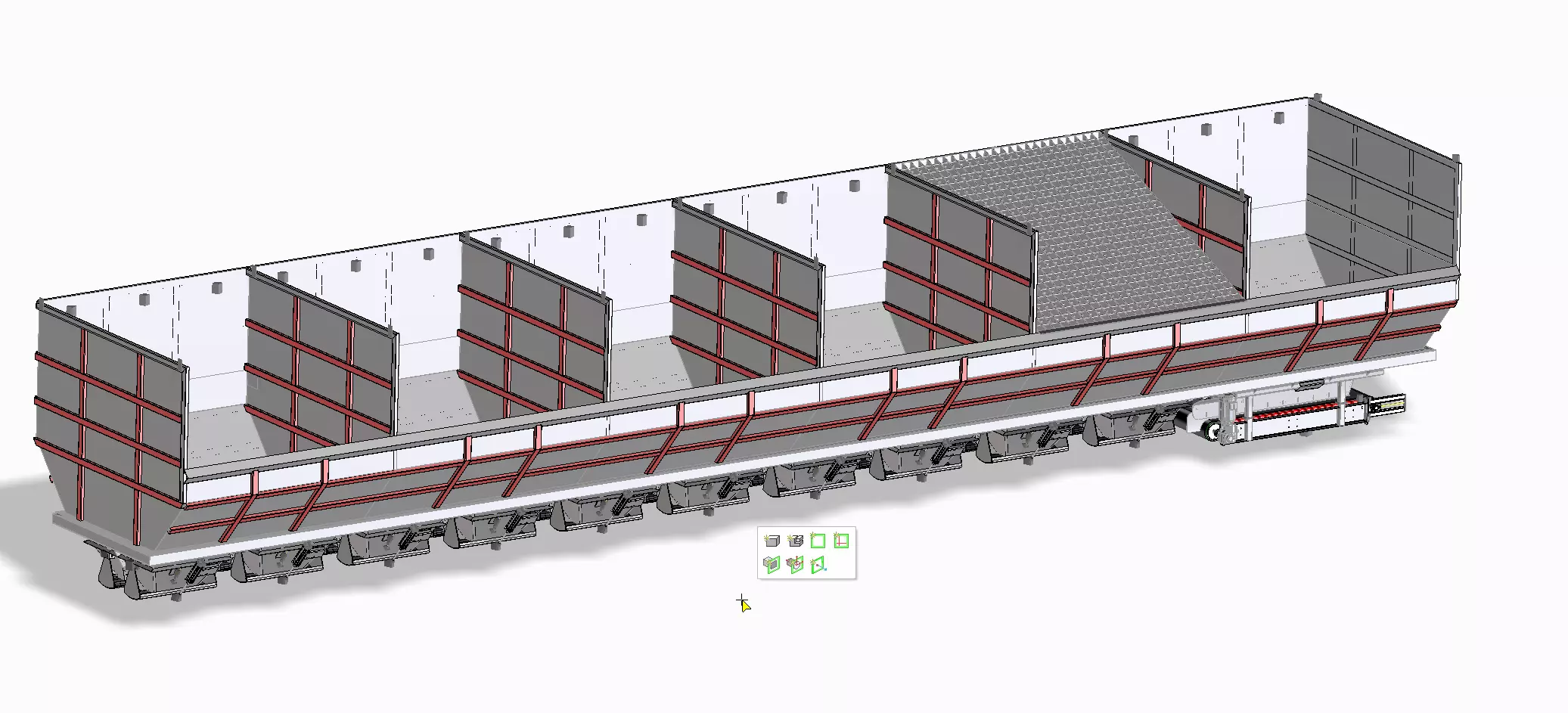 Bunkers with chutes for concrete batching plant 3D model_0
