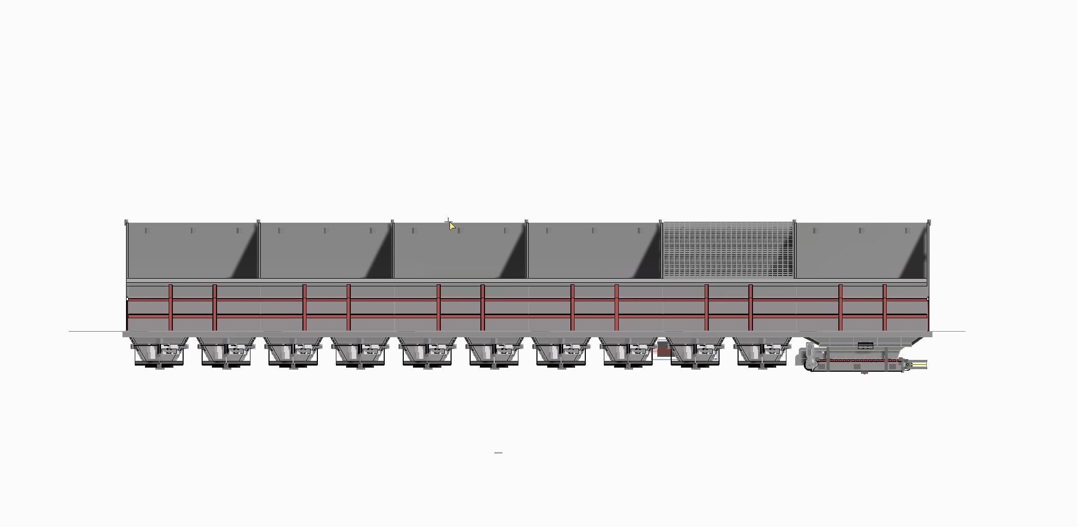 Bunkers with chutes for concrete batching plant 3D model_1
