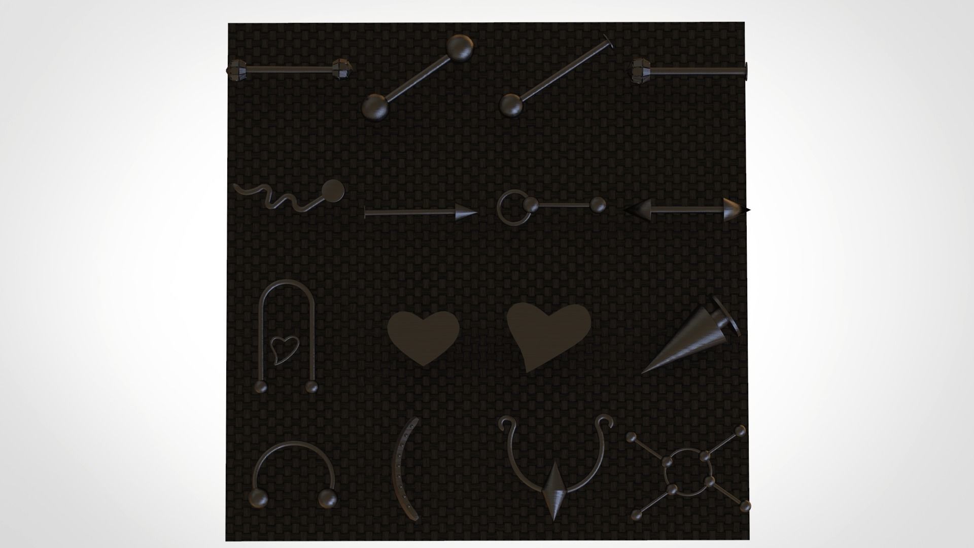 Piercings earrings IMM BRUSH 3dmodel Low-poly 3D model_6