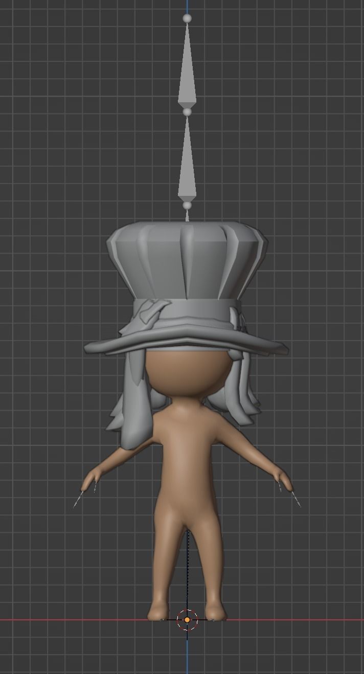 Stickman with different hat Low-poly 3D model_2