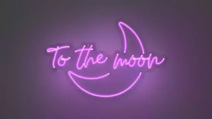 To The Moon - Neon Sign