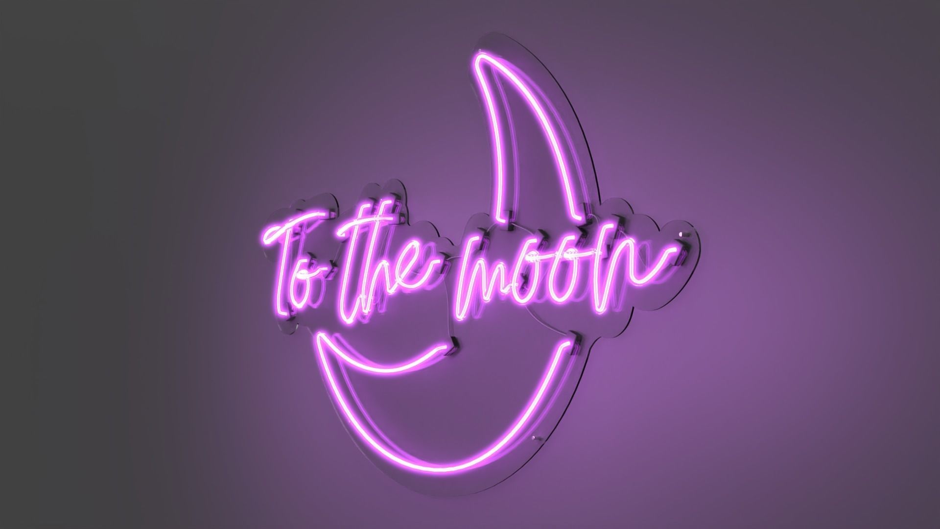 To The Moon - Neon Sign 3D model_3