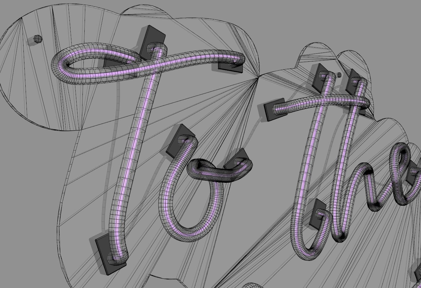 To The Moon - Neon Sign 3D model_7