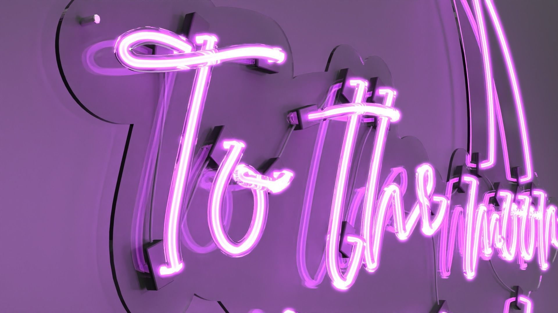 To The Moon - Neon Sign 3D model_1