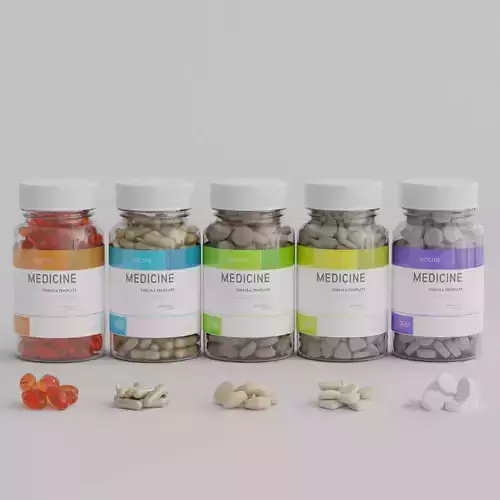 Bottle of Pills and Tablets 5 pack