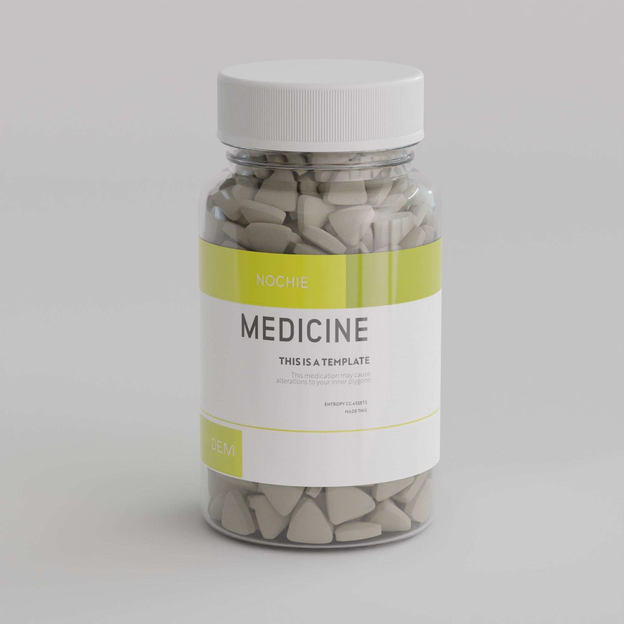 Bottle of Pills and Tablets 5 pack Low-poly 3D model_5