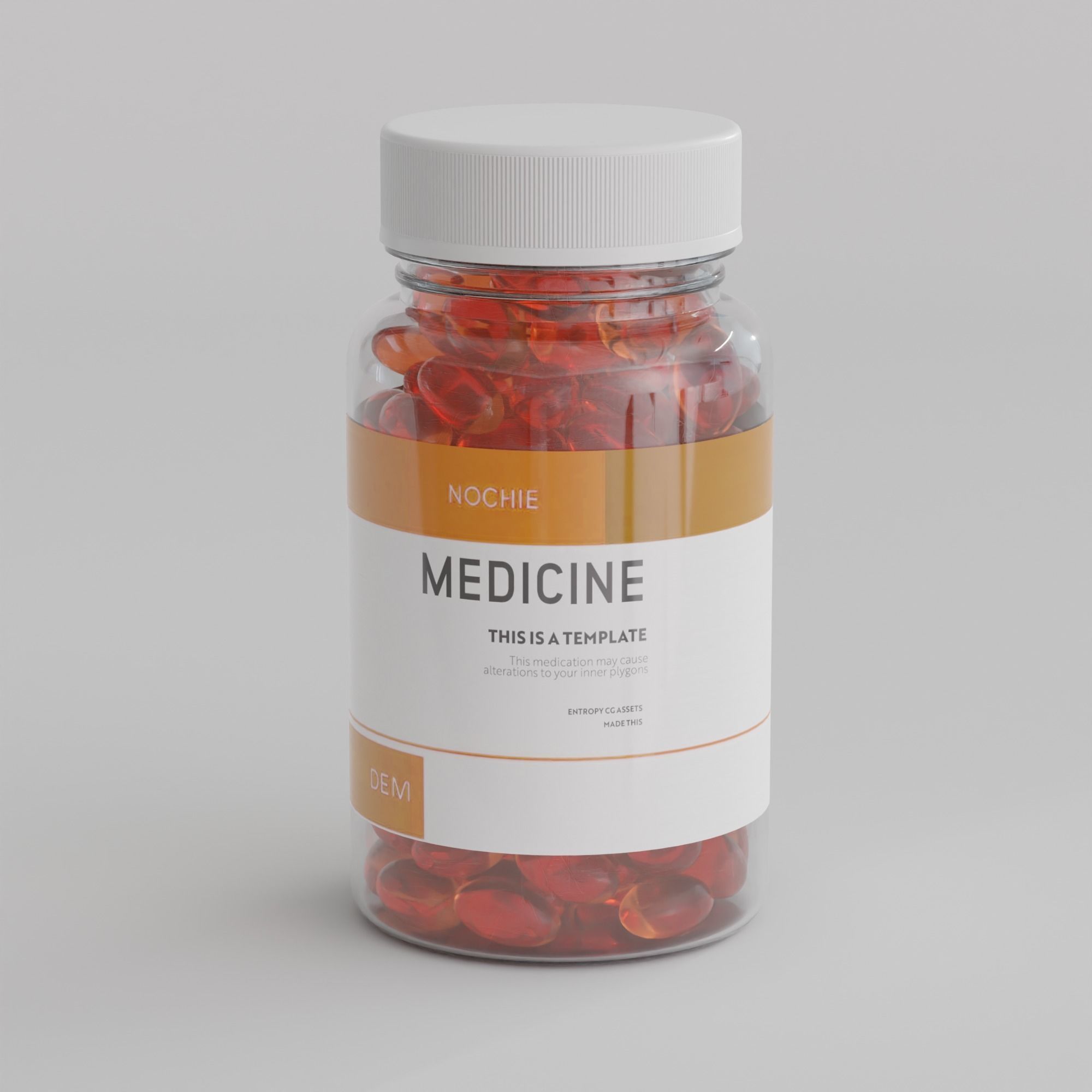 Bottle of Pills and Tablets 5 pack Low-poly 3D model_2