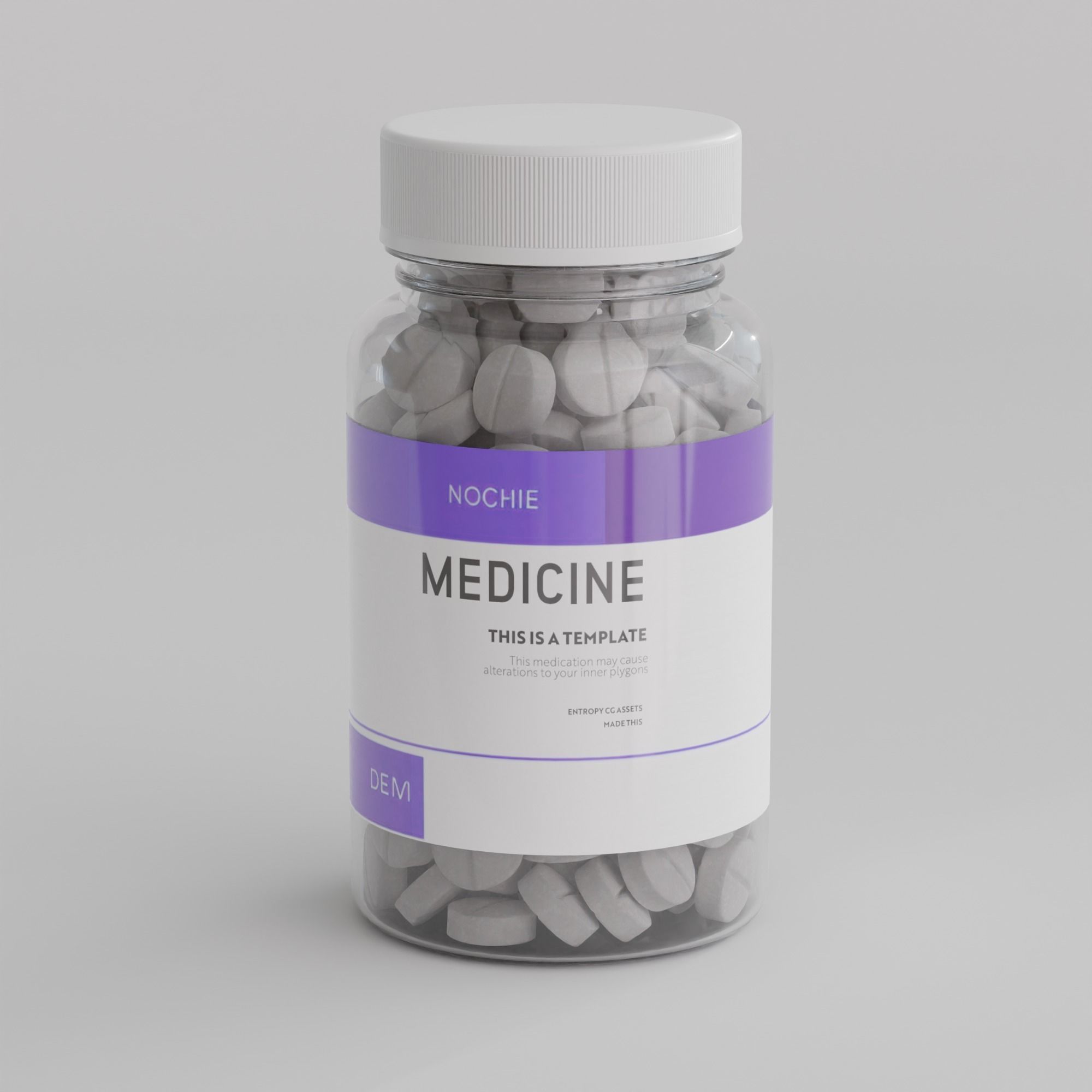 Bottle of Pills and Tablets 5 pack Low-poly 3D model_6