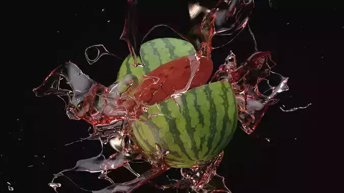 Fruit Splash Animated  3D model