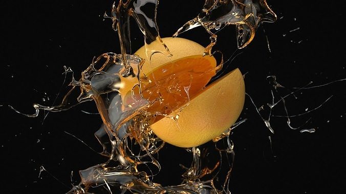 Fruit Splash Animated  3D model 2