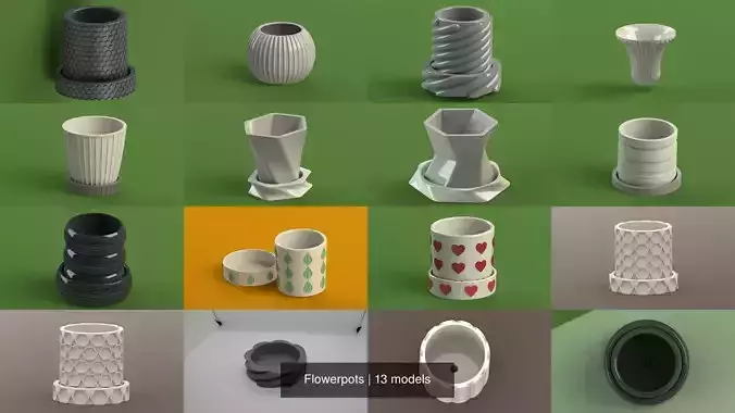 Flowerpots 3D Model Collection