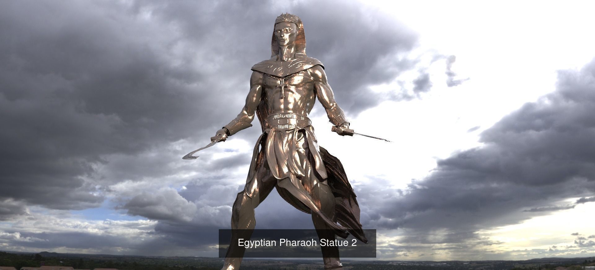 Egyptian pharaoh statues 1 3D Model Collection_5