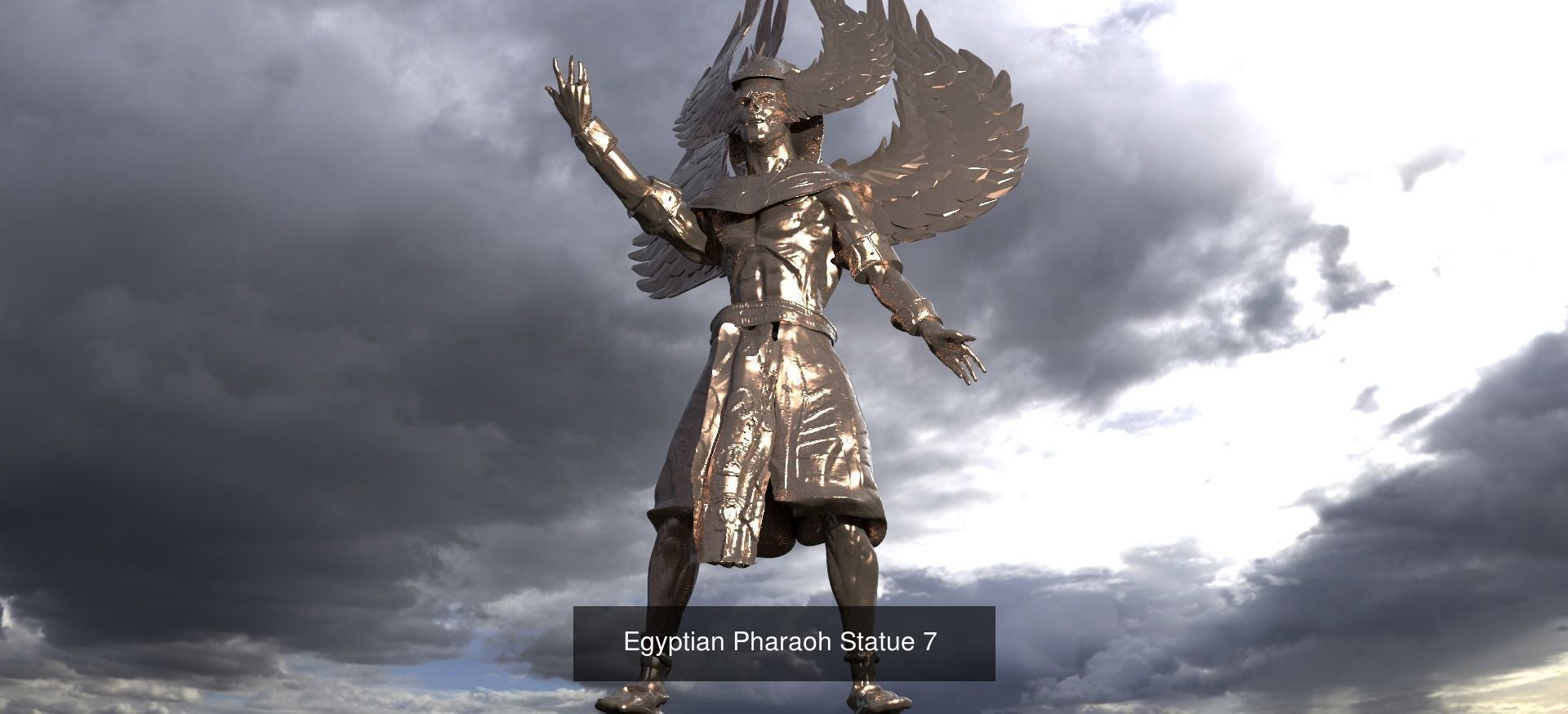 Egyptian pharaoh statues 1 3D Model Collection_9