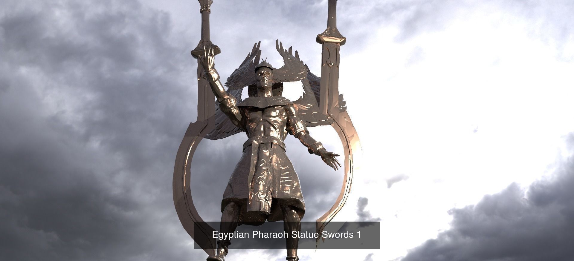 Egyptian pharaoh statues 1 3D Model Collection_10