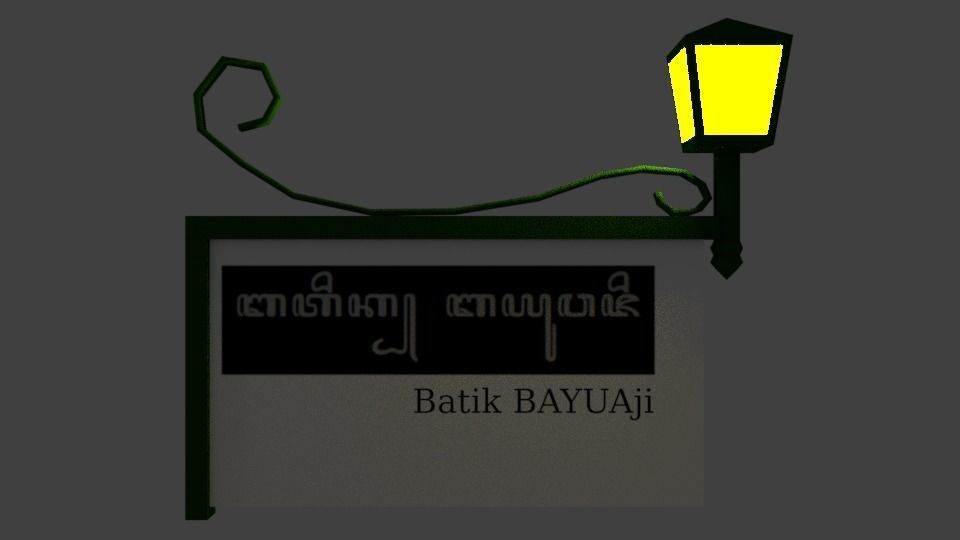 ShopSign with Lamp 1 3D model_3