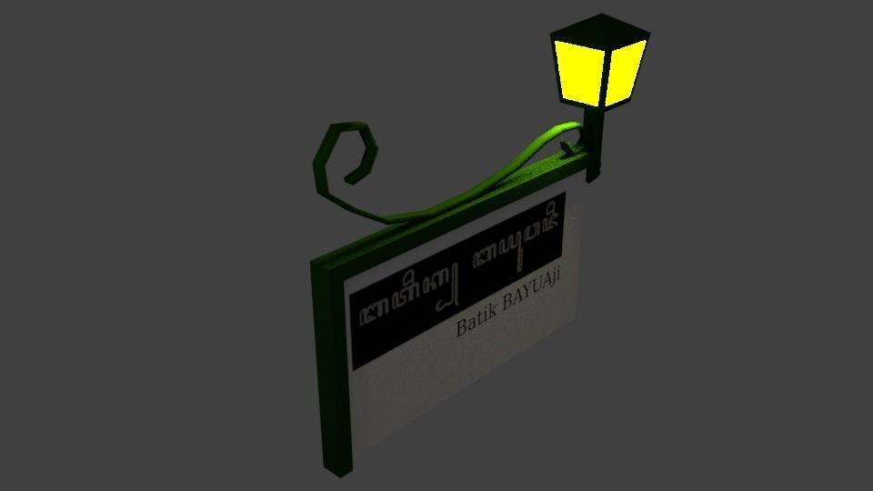 ShopSign with Lamp 1 3D model_2