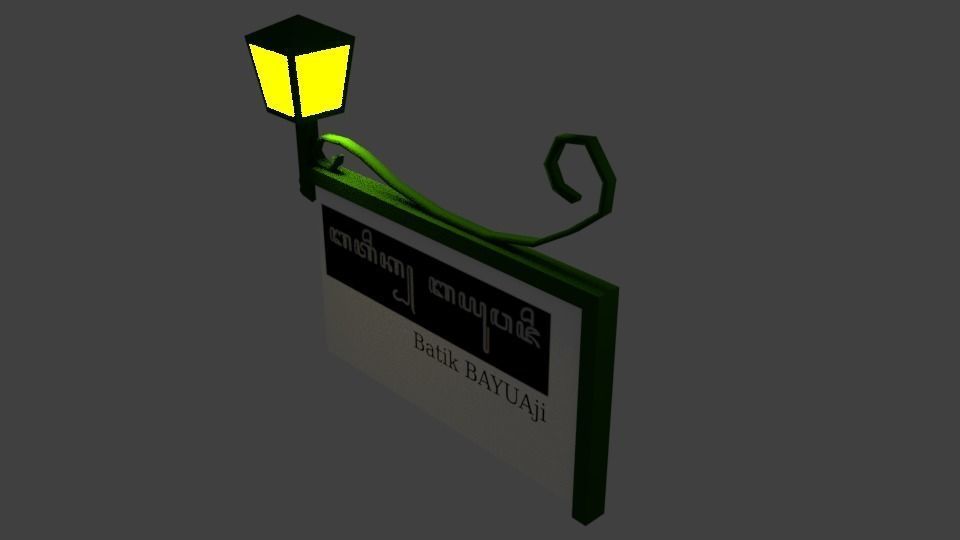 ShopSign with Lamp 1 3D model_7