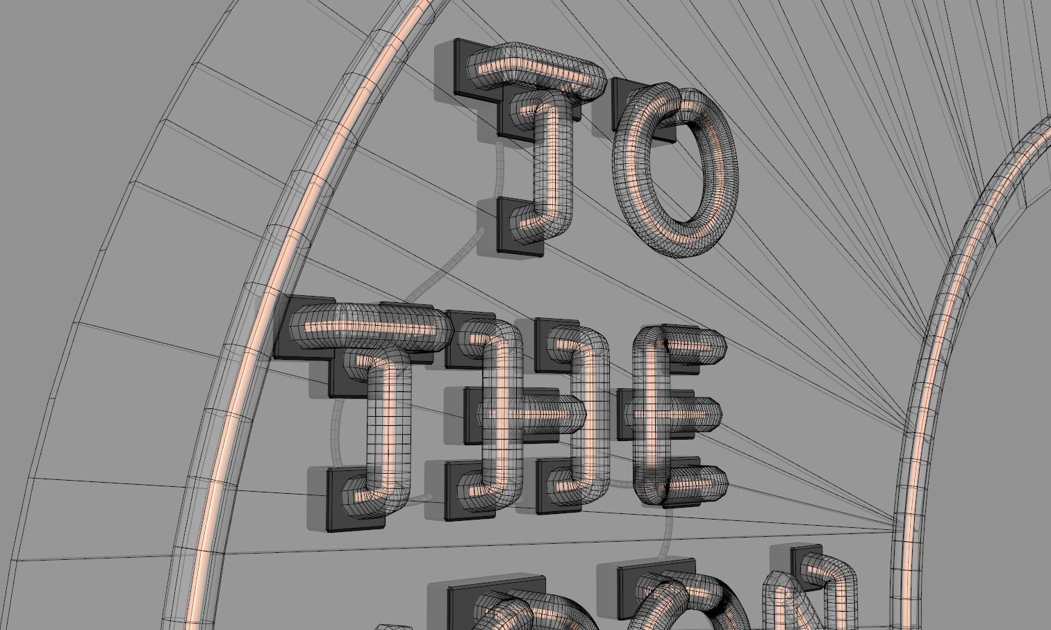 To The Moon and Back - Neon Sign 3D model_7