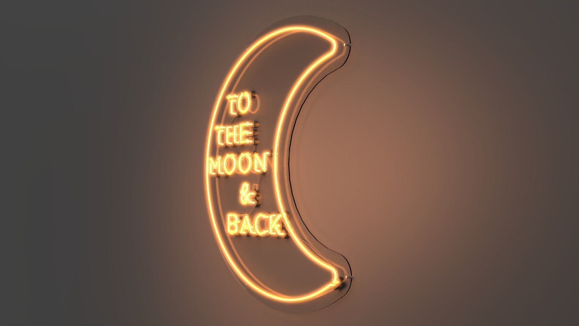 To The Moon and Back - Neon Sign 3D model_3