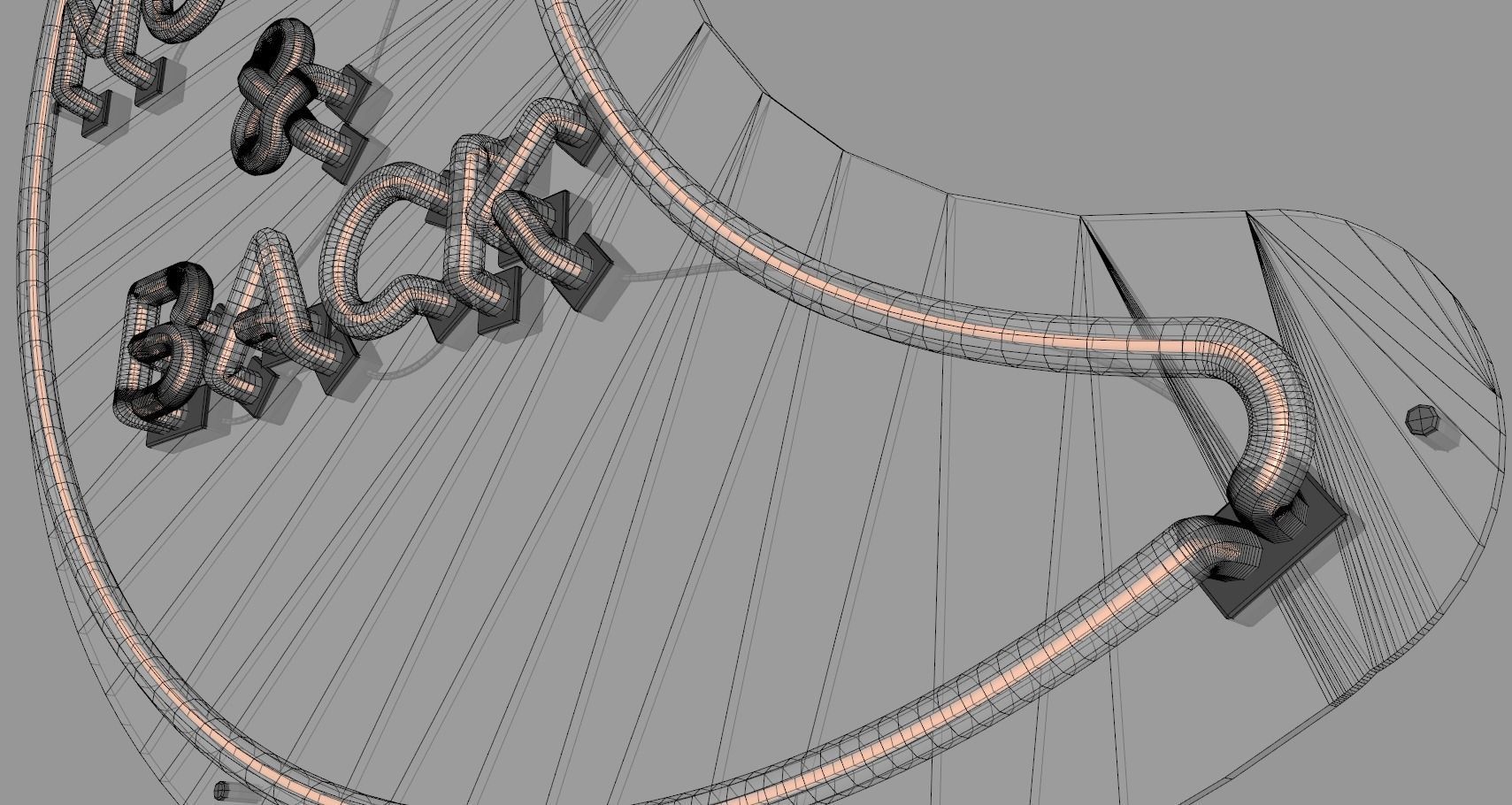 To The Moon and Back - Neon Sign 3D model_8