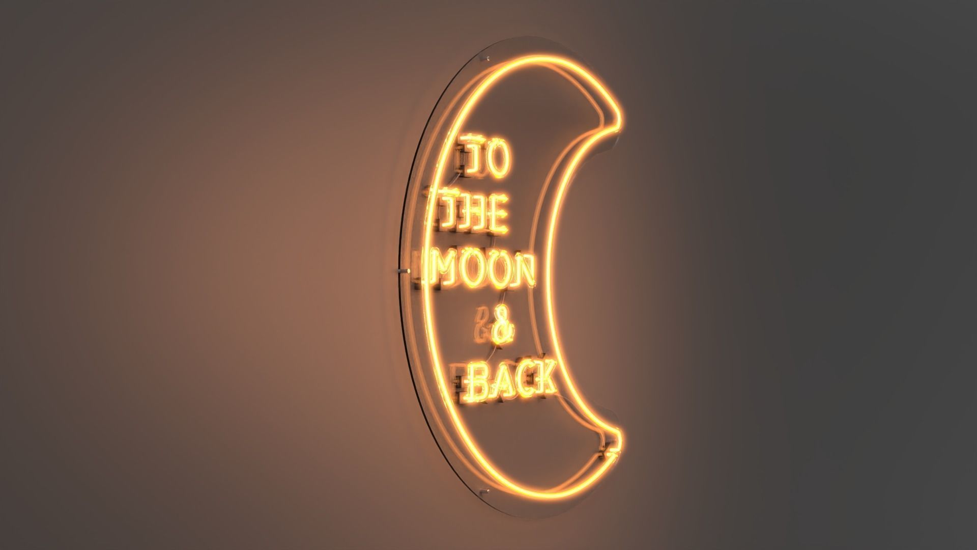 To The Moon and Back - Neon Sign 3D model_4