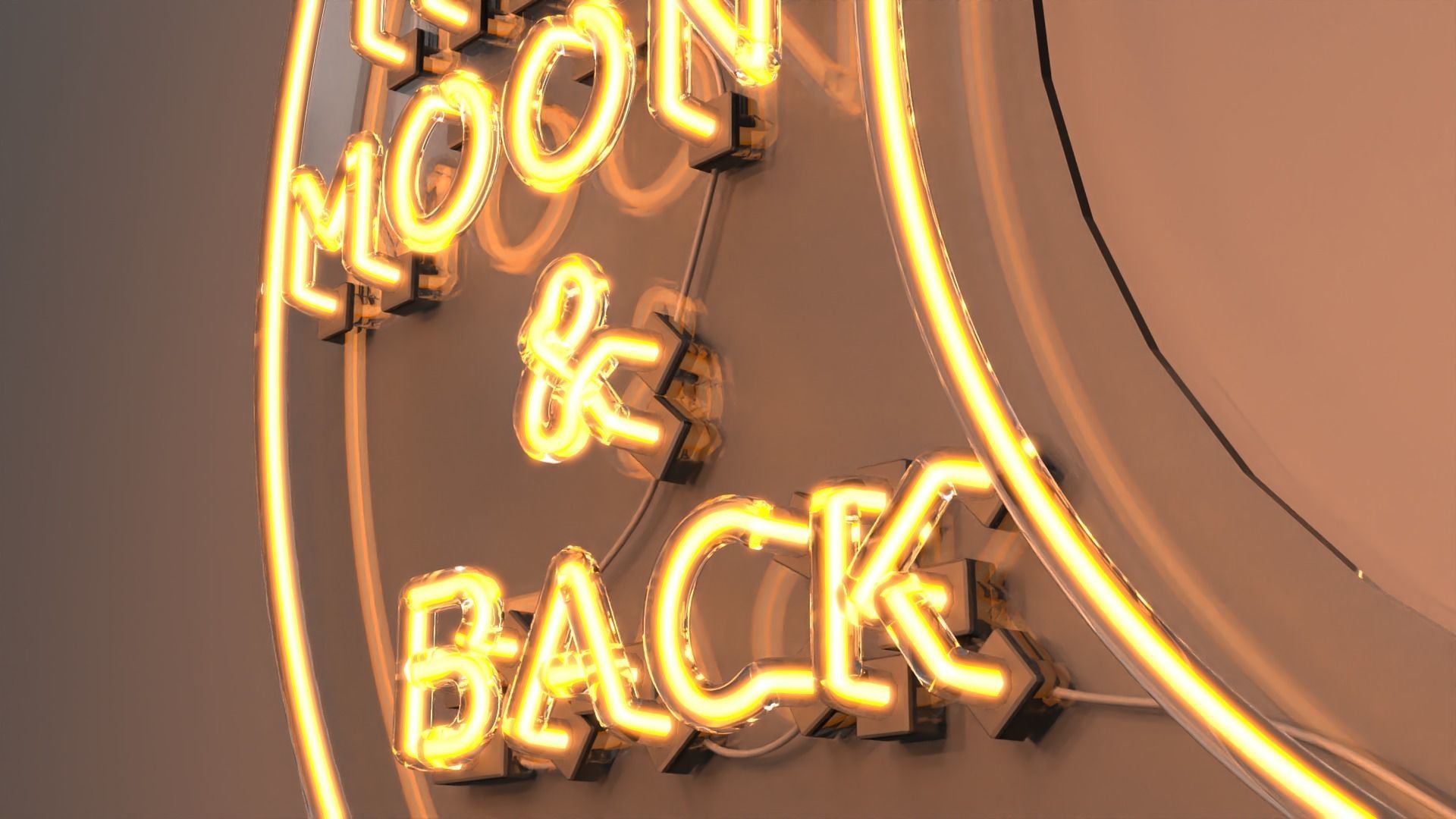 To The Moon and Back - Neon Sign 3D model_2