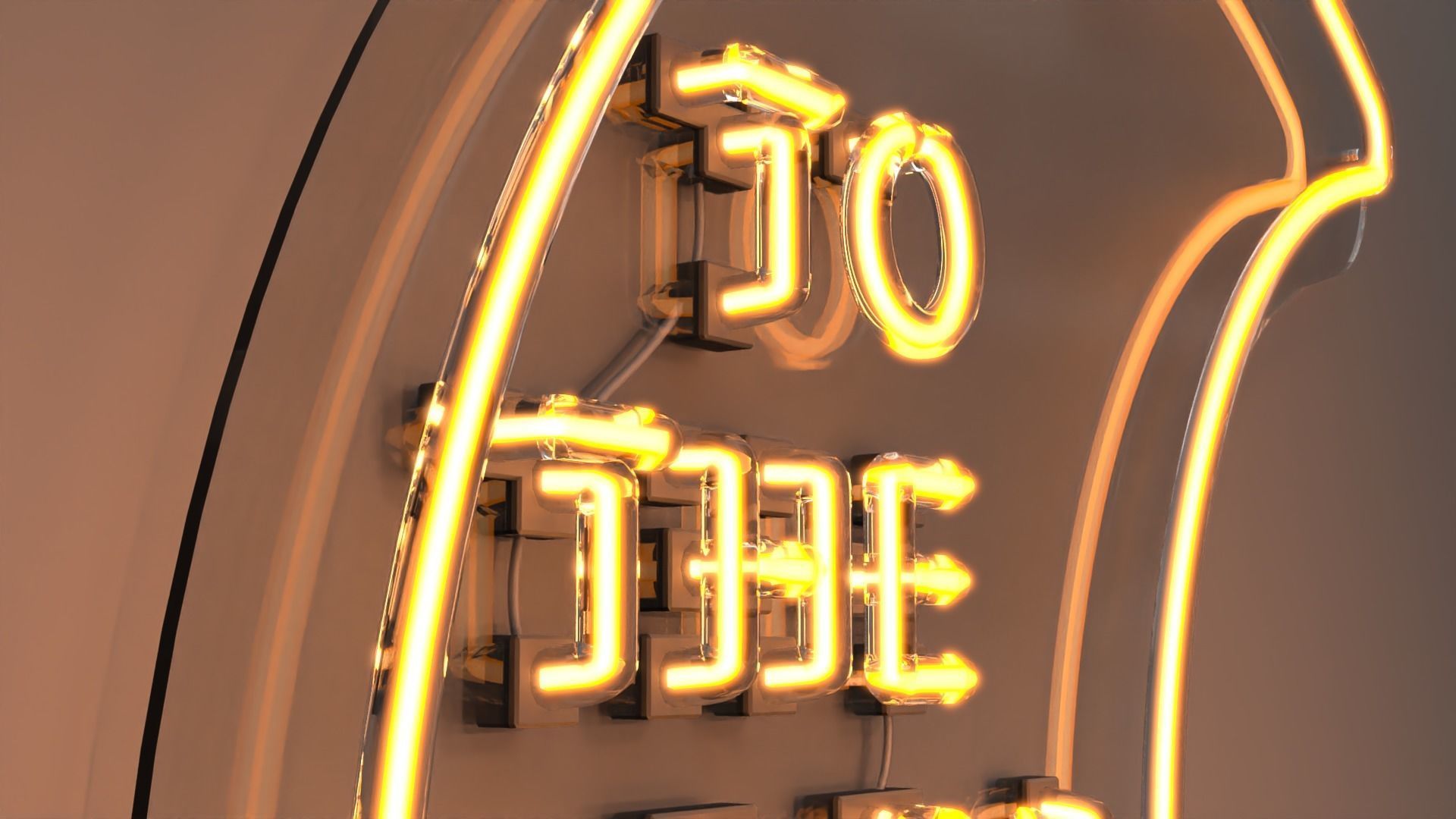 To The Moon and Back - Neon Sign 3D model_1