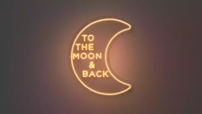 To The Moon and Back - Neon Sign 3D model