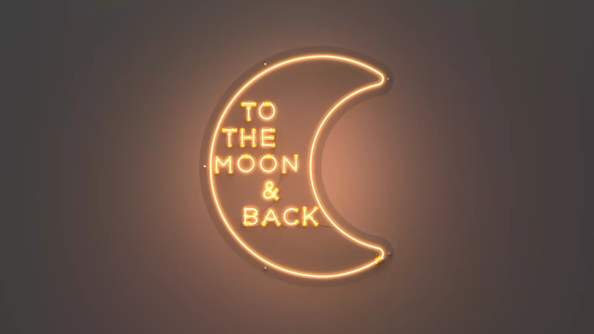 To The Moon and Back - Neon Sign 3D model_0