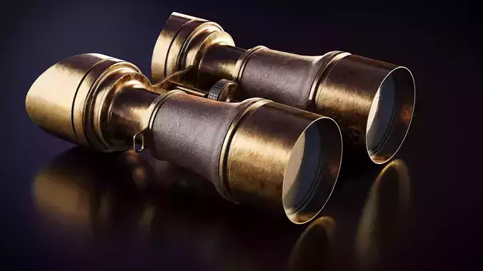 Vintage Brass Binoculars 4K